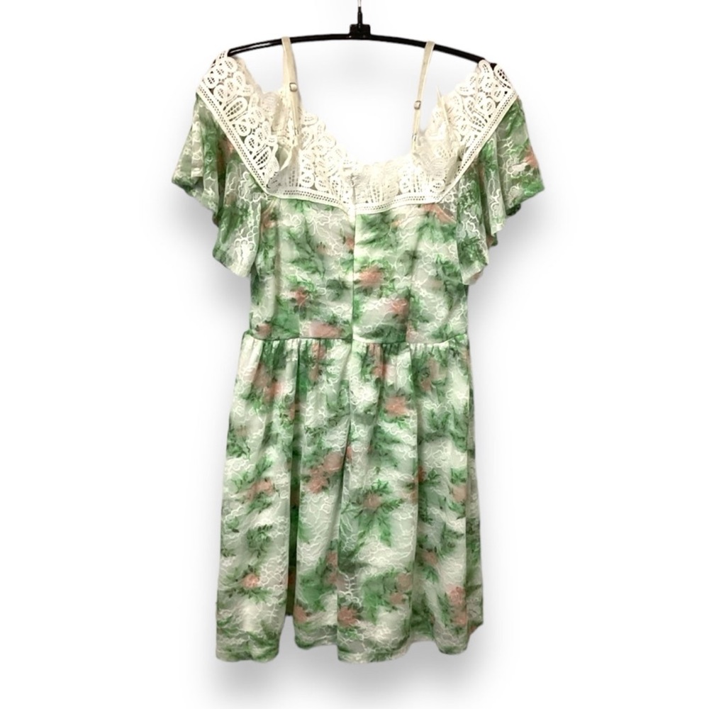 Disney Juniors Charming Dapper Days Floral Cold Shoulder Lace Dress, sz S - Picture 6 of 12